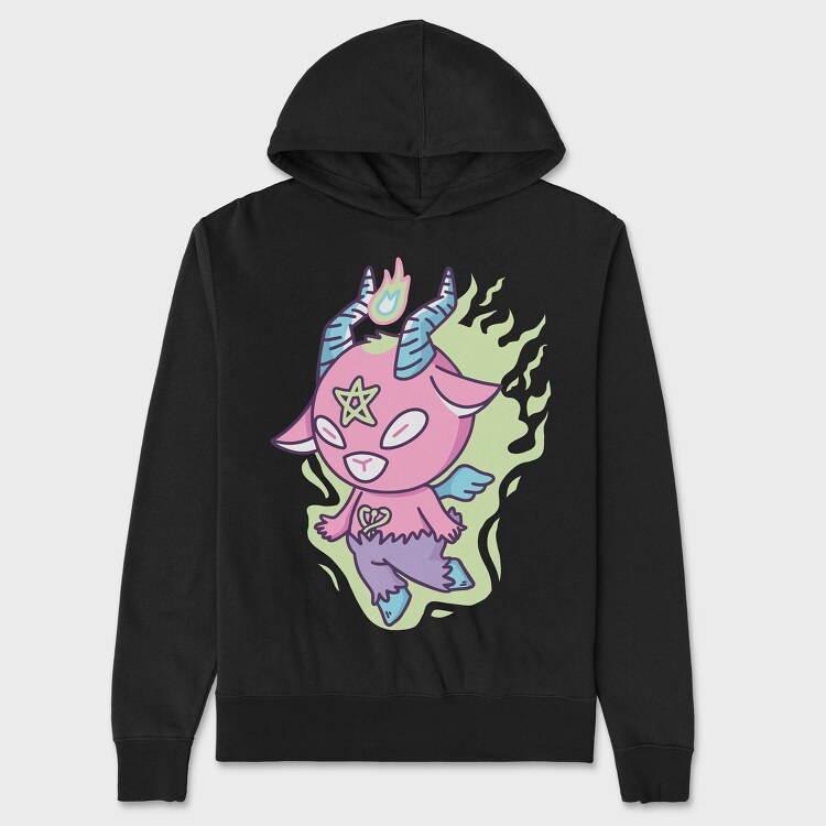 Cute Pastel Baphomet, Hanorac Oversize Barbati (Unisex)