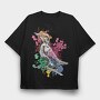 Watercolor Kingfisher European, Tricou Oversize Barbati (Unisex)