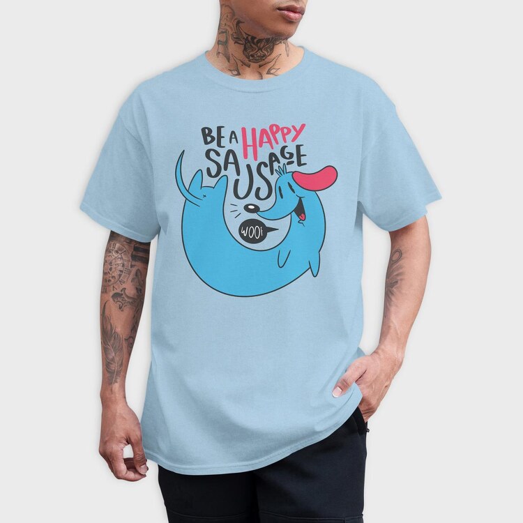 Happy Sausage, Tricou Barbati (Unisex)