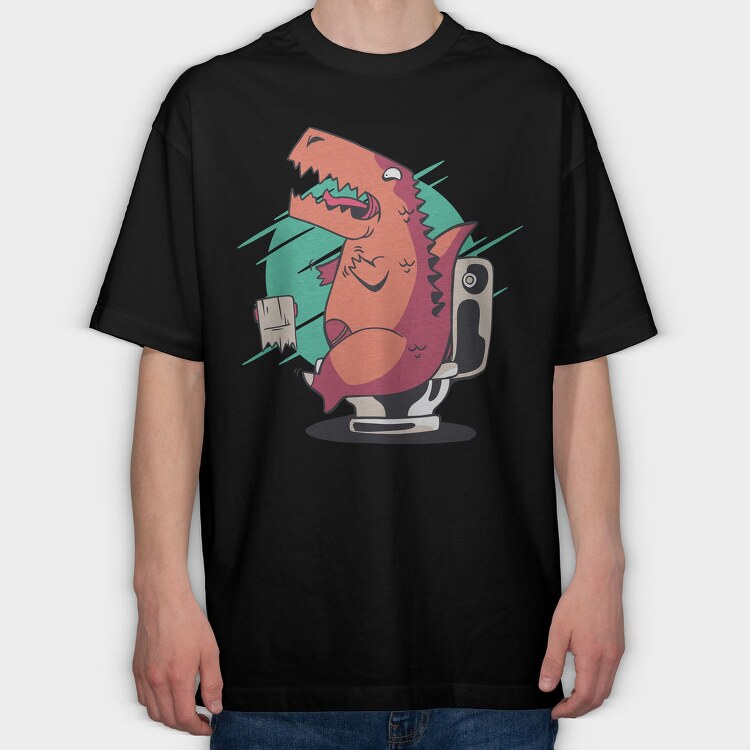 T Rex Toilet Paper, Tricou Oversize Barbati (Unisex)