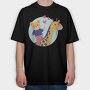 Cute Bear And Giraffe, Tricou Oversize Barbati (Unisex)