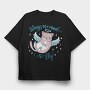 Cute Cat Angel Wings Are Made To Fly Mug, Tricou Oversize Barbati (Unisex)