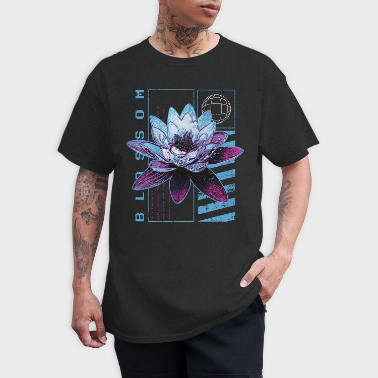 Metallic Lotus Flowers Metal Trap Chromed, Tricou Barbati (Unisex)