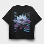 Metallic Lotus Flowers Metal Trap Chromed, Tricou Oversize Barbati (Unisex)