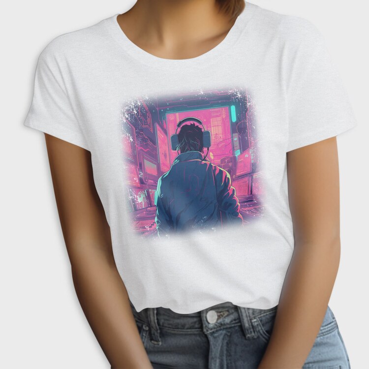 Woman Looking Out Of A Window Dj Party, Tricou Femei