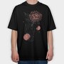 Tattoo Hand And Flower Chrysanthemum, Tricou Oversize Barbati (Unisex)