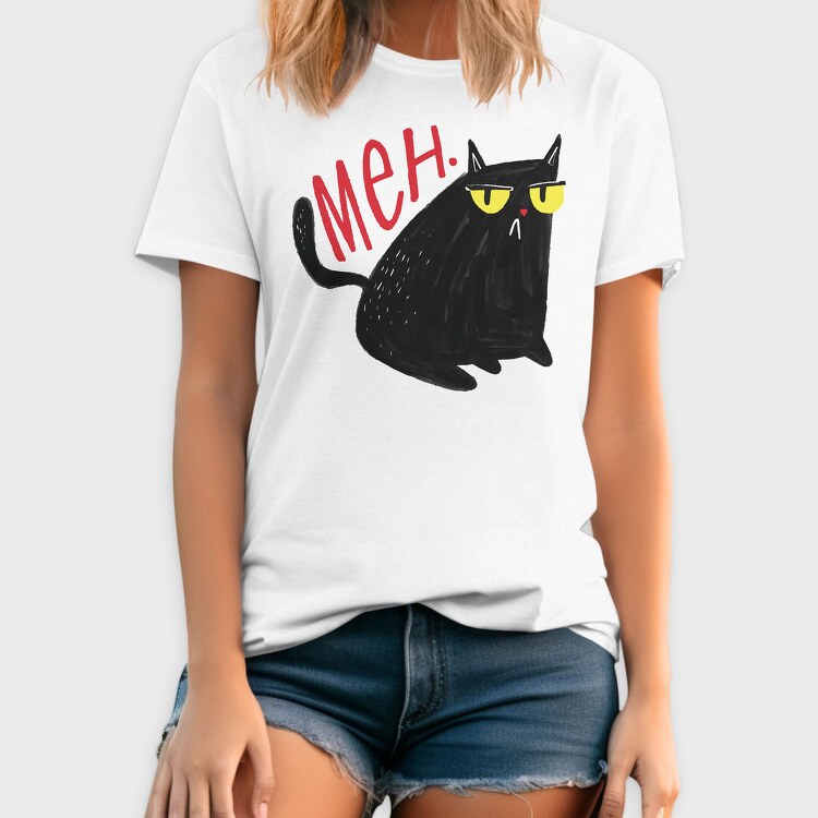 Funny Unimpressed Meh Cat, Tricou Barbati (Unisex)