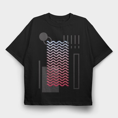 Abstract Waves Geometric, Tricou Oversize Barbati (Unisex)