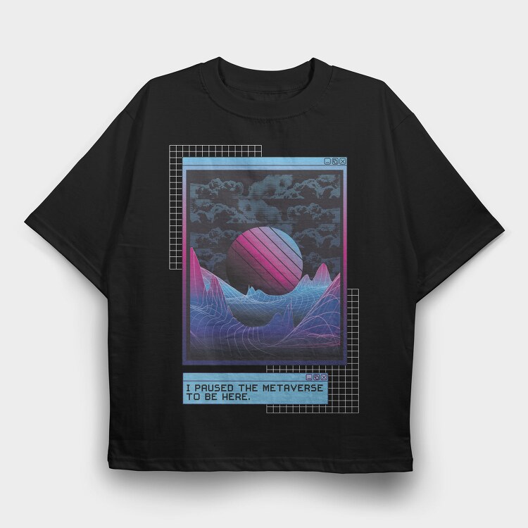Metaverse Quote Vaporwave, Tricou Oversize Barbati (Unisex)