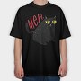 Funny Unimpressed Meh Cat, Tricou Oversize Barbati (Unisex)