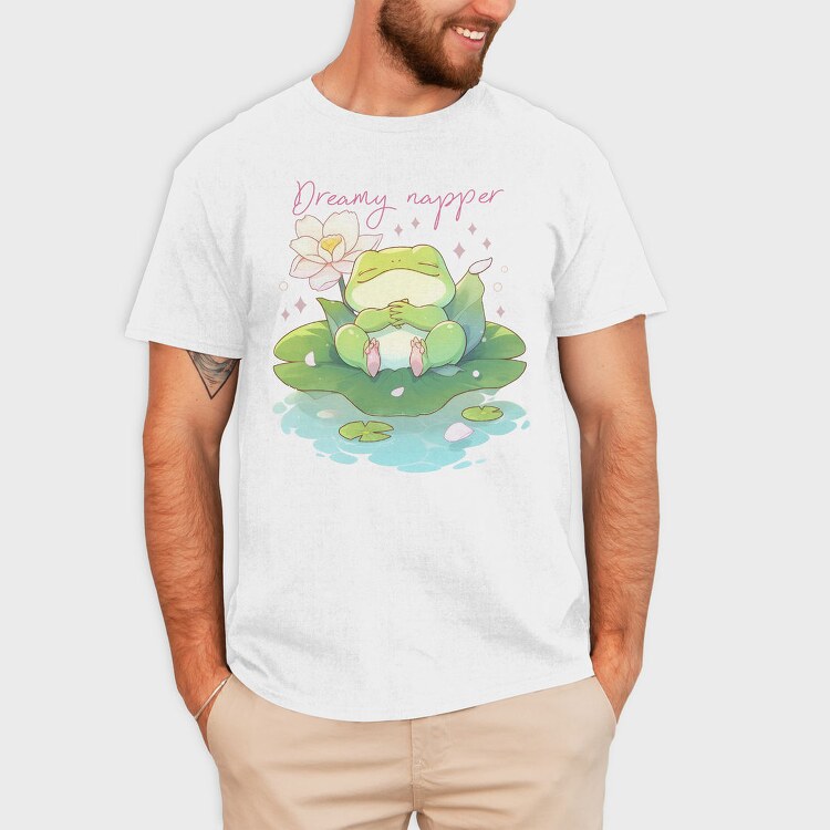 Adorable Frog Animal Dreamy Napper, Tricou Barbati (Unisex)