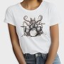 Imaginative Octopus Drummer Playing Drums, Tricou Femei