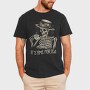 Tea Time Skeleton Grunge, Tricou Barbati (Unisex)