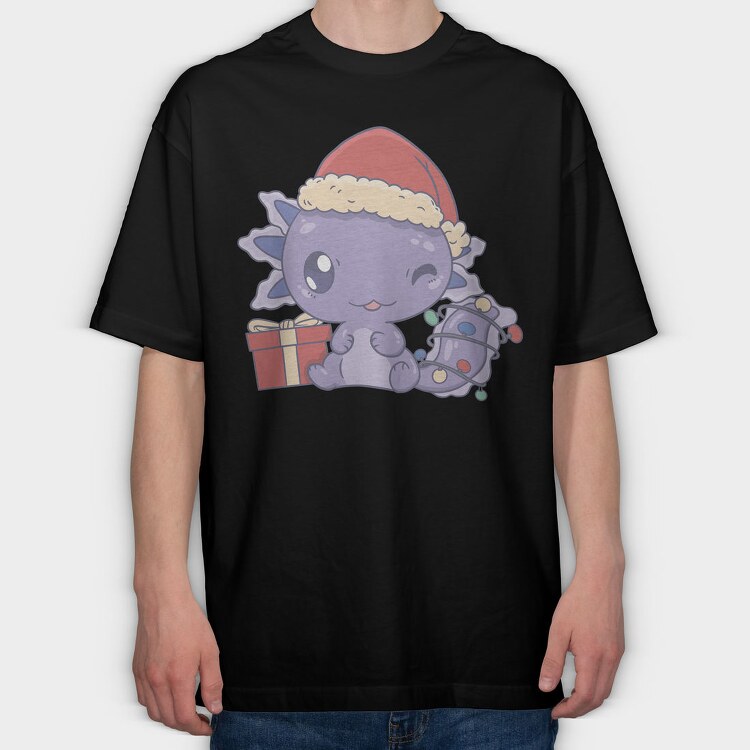 Cute Christmas Axolotl, Tricou Oversize Barbati (Unisex)