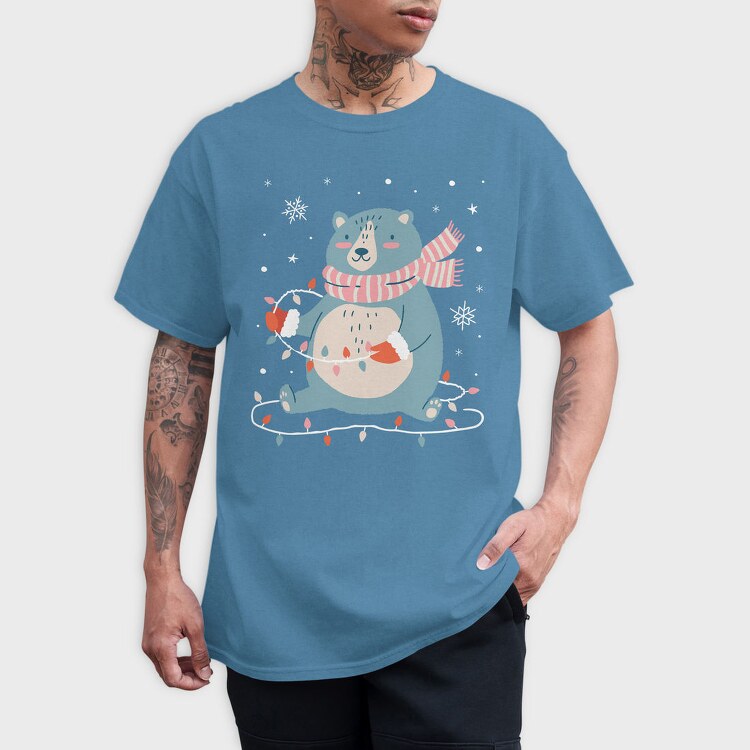 Cute Christmas Bear, Tricou Barbati (Unisex)