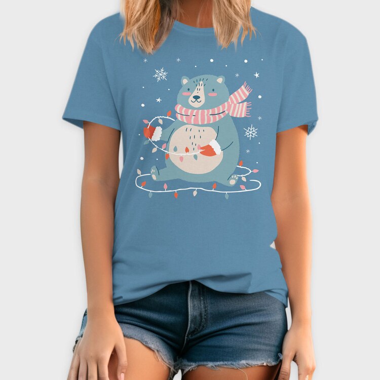 Cute Christmas Bear, Tricou Barbati (Unisex)