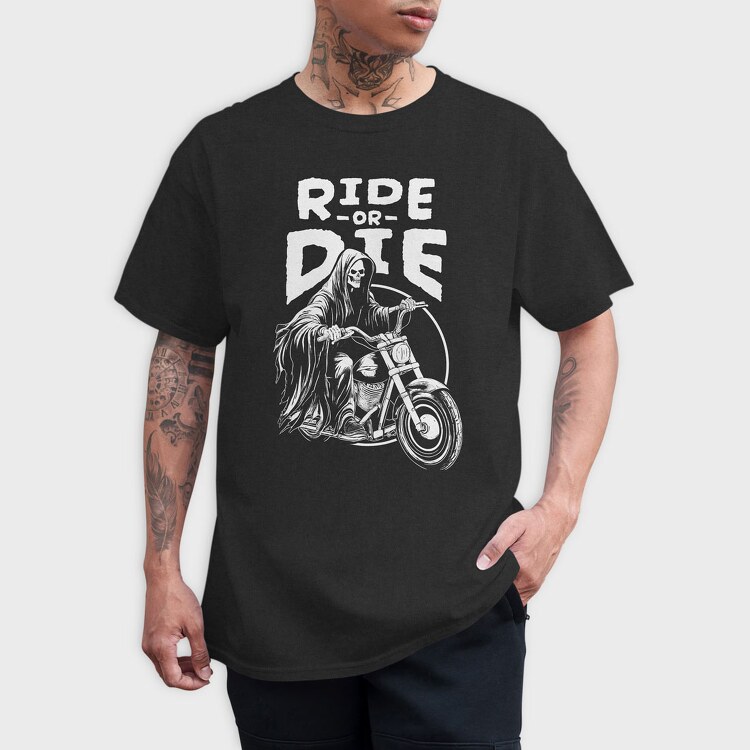Ride or Die Monochrome, Tricou Barbati (Unisex)