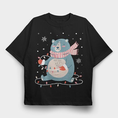 Cute Christmas Bear, Tricou Oversize Barbati (Unisex)