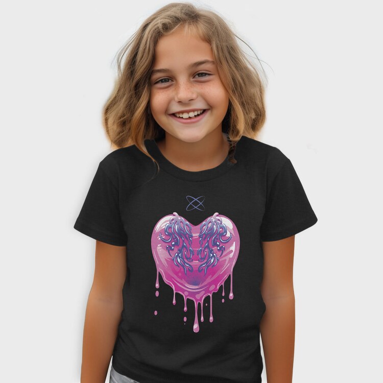 Y3K Dripping Heart Melt, Tricou Copii