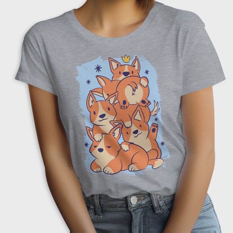 Cute Corgi Dogs Stack Stacked, Tricou Femei