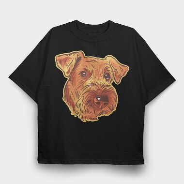 Airedale Terrier Dog, Tricou Oversize Barbati (Unisex)