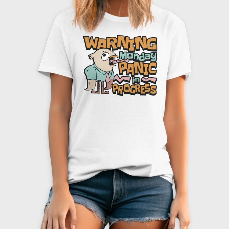 Monday Panic Humorous Chicken, Tricou Barbati (Unisex)