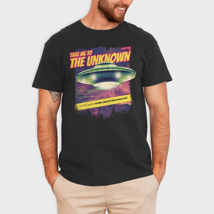 Alien Abduction Magazine Ovnis The Unknown, Tricou Barbati (Unisex)