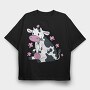 Cute Cow Eating Grass, Tricou Oversize Barbati (Unisex)