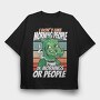 Introvert Cartoon Dinosaur Coffee, Tricou Oversize Barbati (Unisex)
