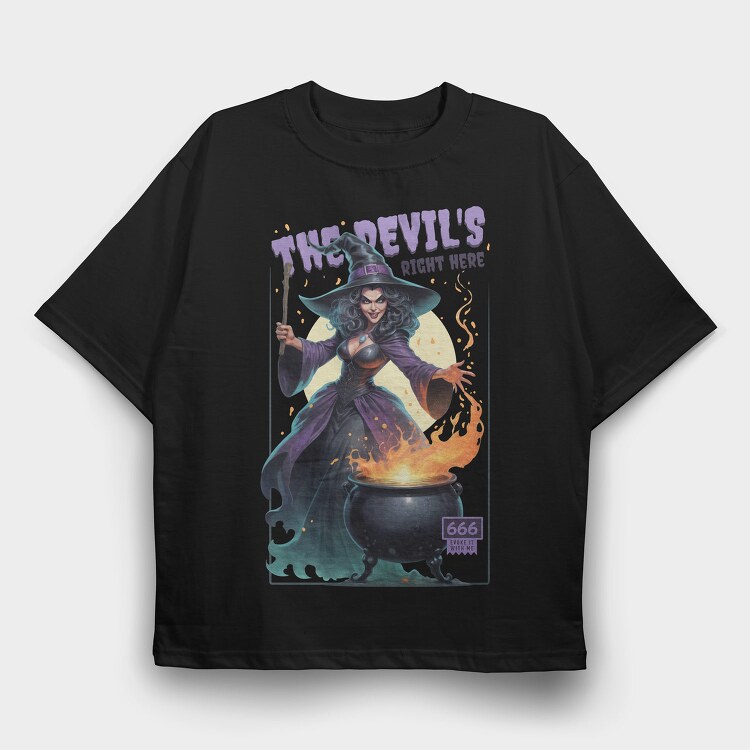 The Devil S Right Here, Tricou Oversize Barbati (Unisex)