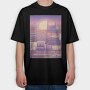 Monochromatic Vaporwave Japan City, Tricou Oversize Barbati (Unisex)