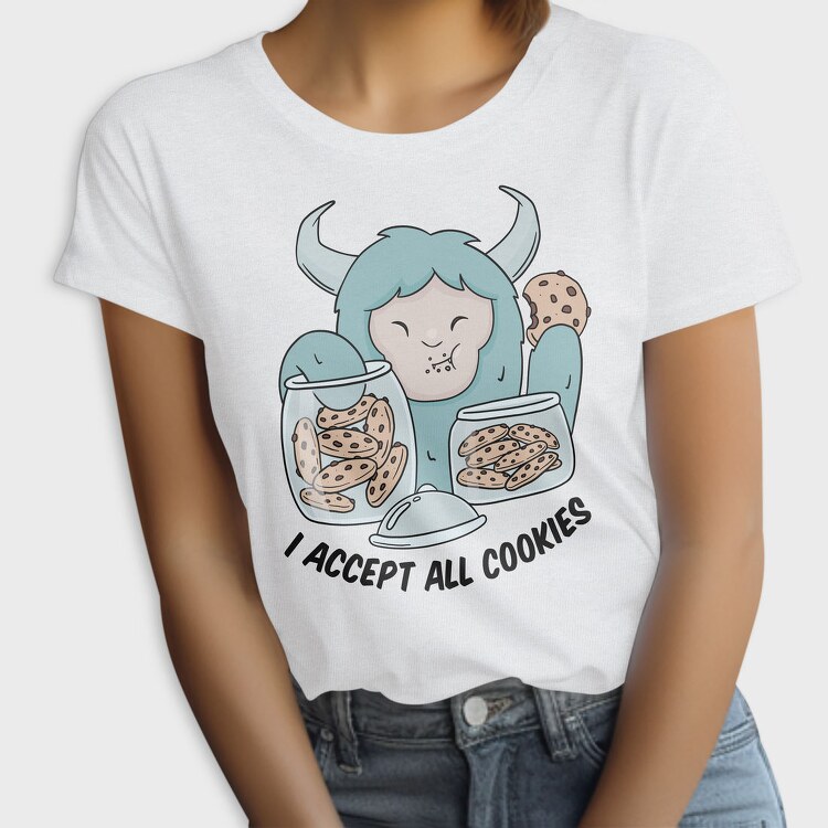 Yeti Monster Eating Cookies, Tricou Femei