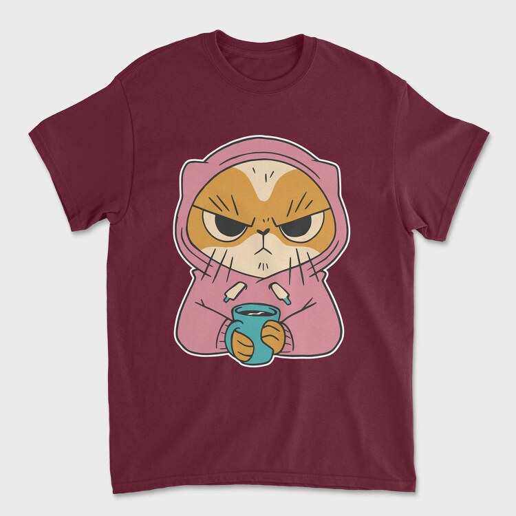 Angry Cat Coffee, Tricou Barbati (Unisex)