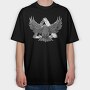 Monochrome Eagle Bird Flight, Tricou Oversize Barbati (Unisex)