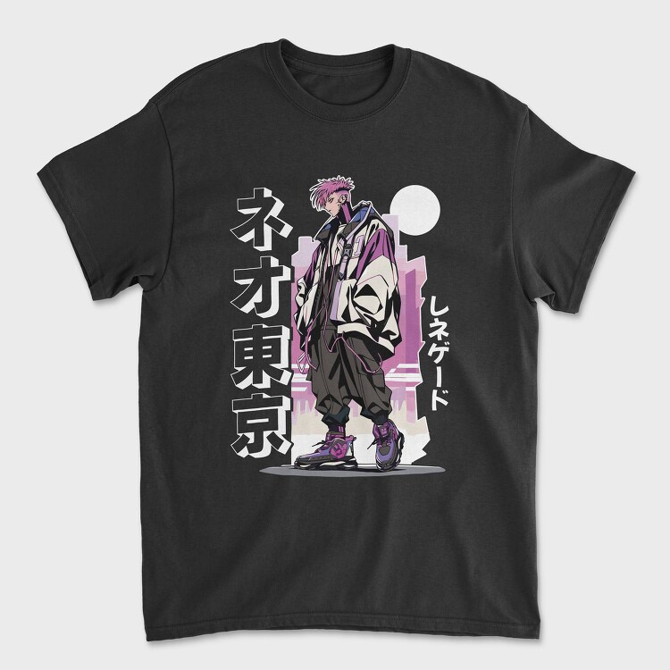 Anime Pink Hair Character, Tricou Barbati (Unisex)