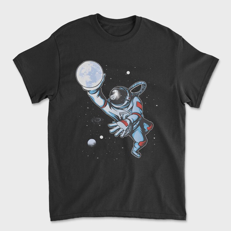 Tricou Barbati (Unisex), Astronaut Moon Basket