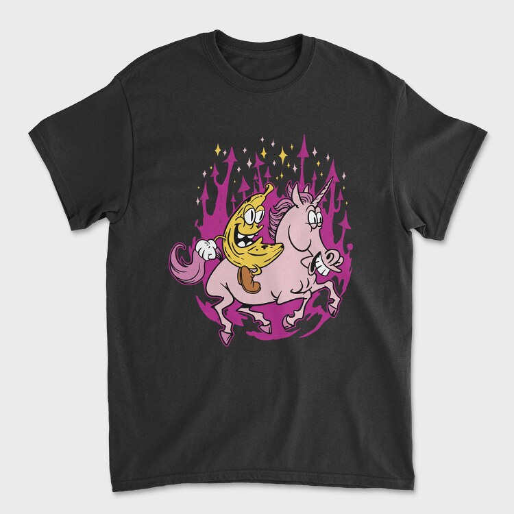 Banana Riding a Unicorn, Tricou Barbati (Unisex)