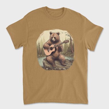 Tricou Barbati (Unisex), Bear Guitar Cottagecore