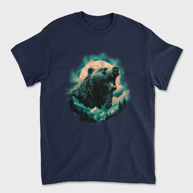 Bear With Mountains Moon, Tricou Barbati (Unisex)