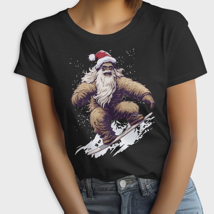 Yeti Santa Claus Snowboarding Adventure, Tricou Femei
