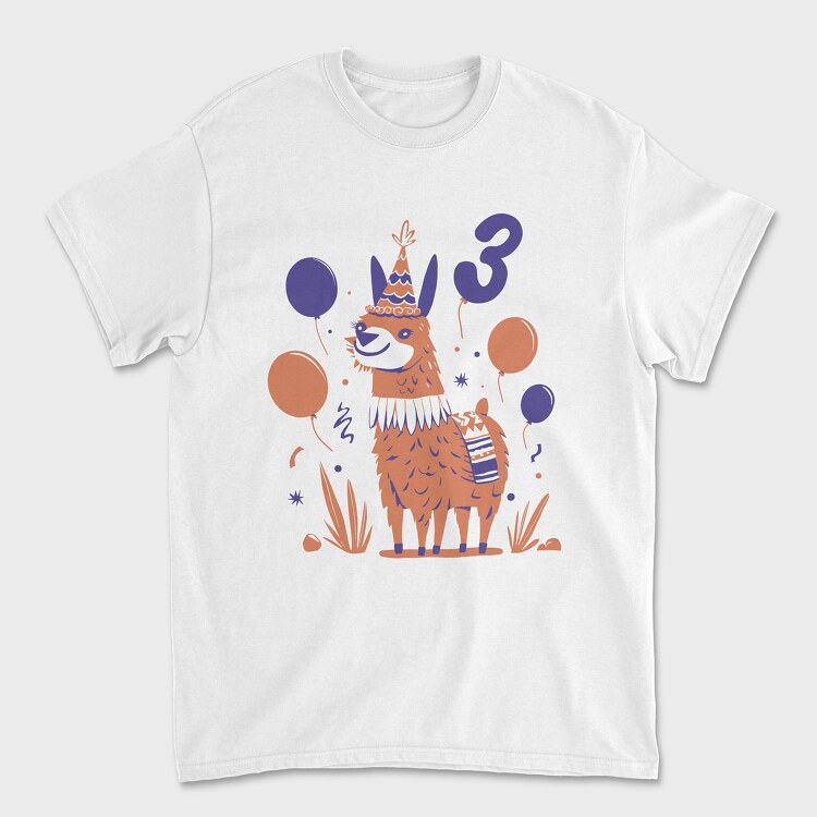 Tricou Barbati (Unisex), Birthday Llama