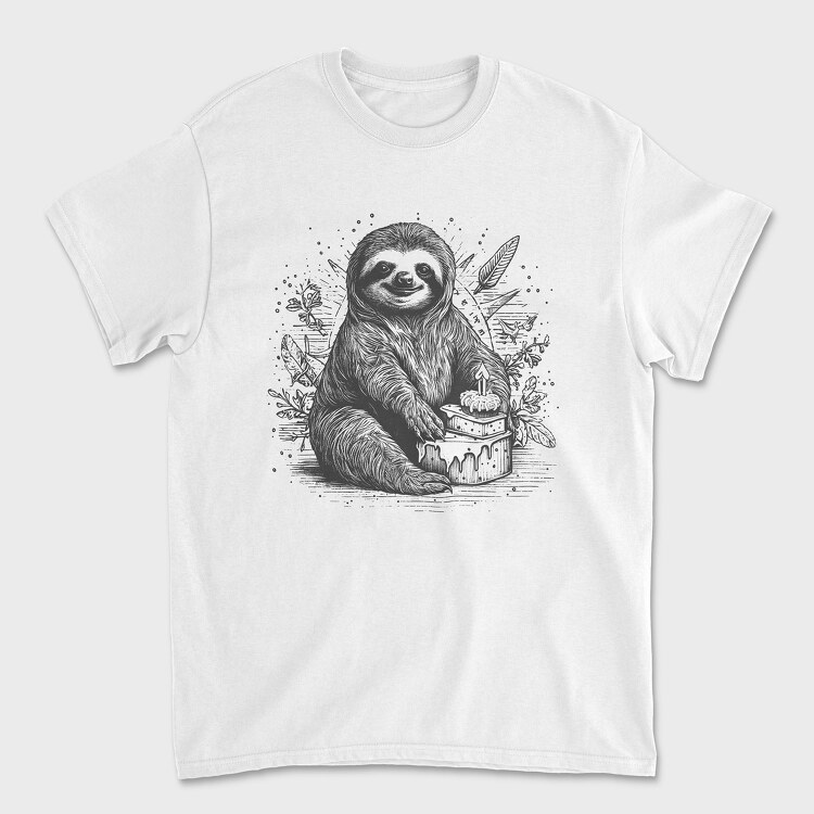 Tricou Barbati (Unisex), Birthday Sloth