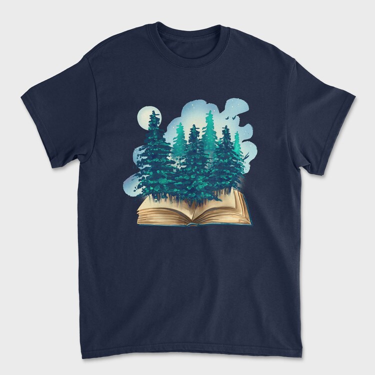 Tricou Barbati (Unisex), Book Trees Forest