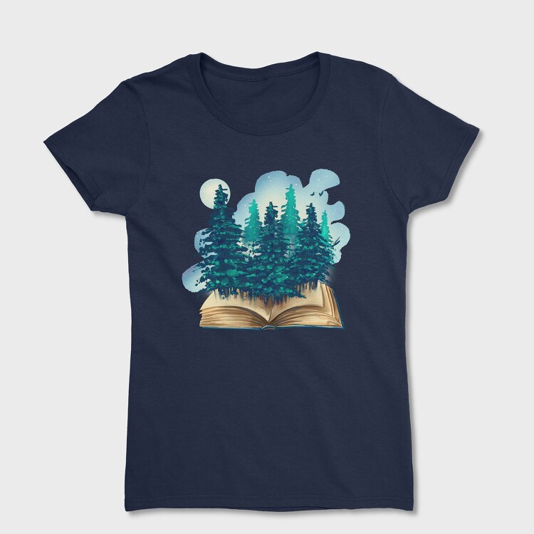 Tricou Femei, Book Trees Forest