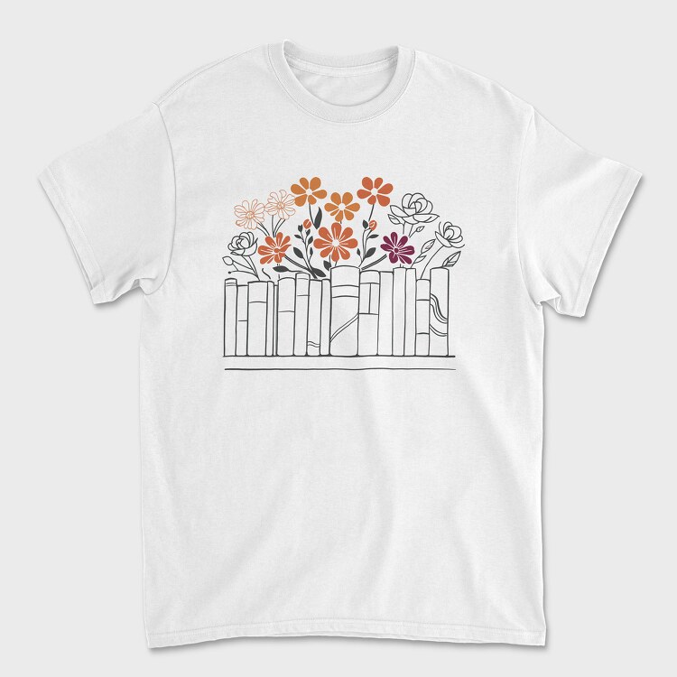 Books Flowers, Tricou Barbati (Unisex)