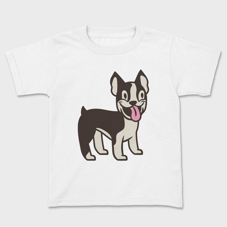 Tricou Copii, Boston Terrier Cartoon