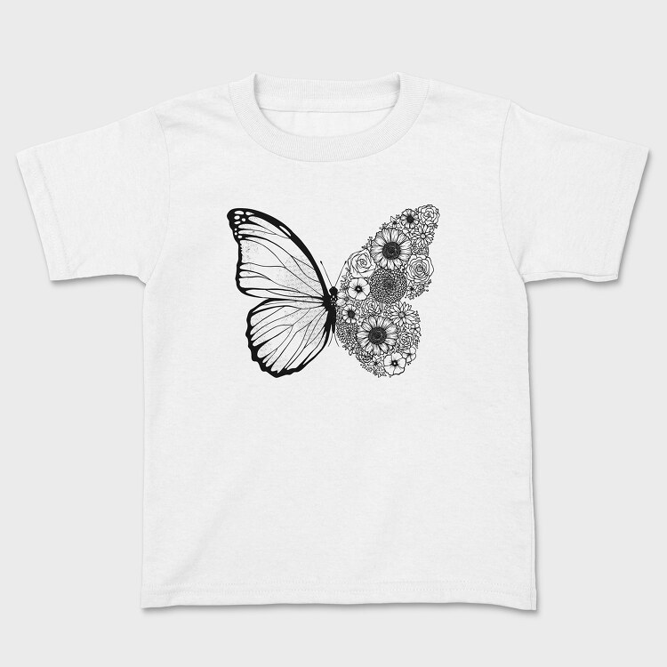 Butterfly Floral Wing, Tricou Copii