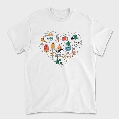 Camping Elements Heart, Tricou Barbati (Unisex)