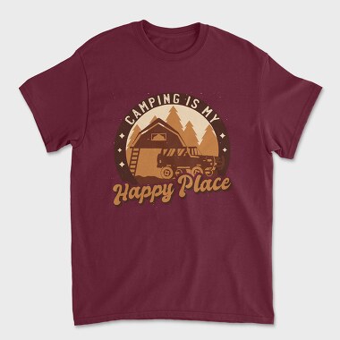 Camping Happy Place, Tricou Barbati (Unisex)