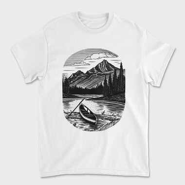 Canoe River Landscape, Tricou Barbati (Unisex)